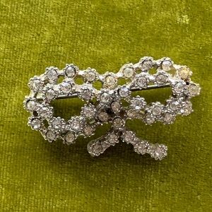 Antique Bow Shaped Rhinestone Pin